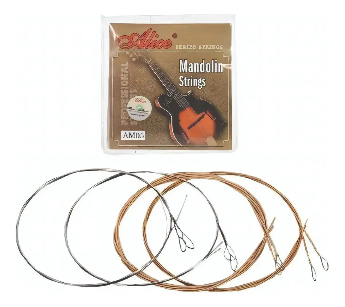 Conjunto de cordas de bandolim prateado Alice Am05