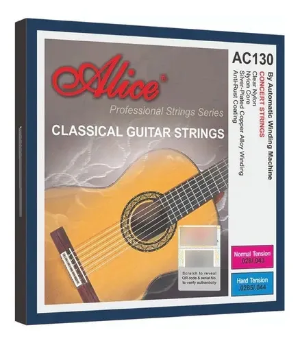 Corda de guitarra clássica Alice, cordas de nylon Ac130