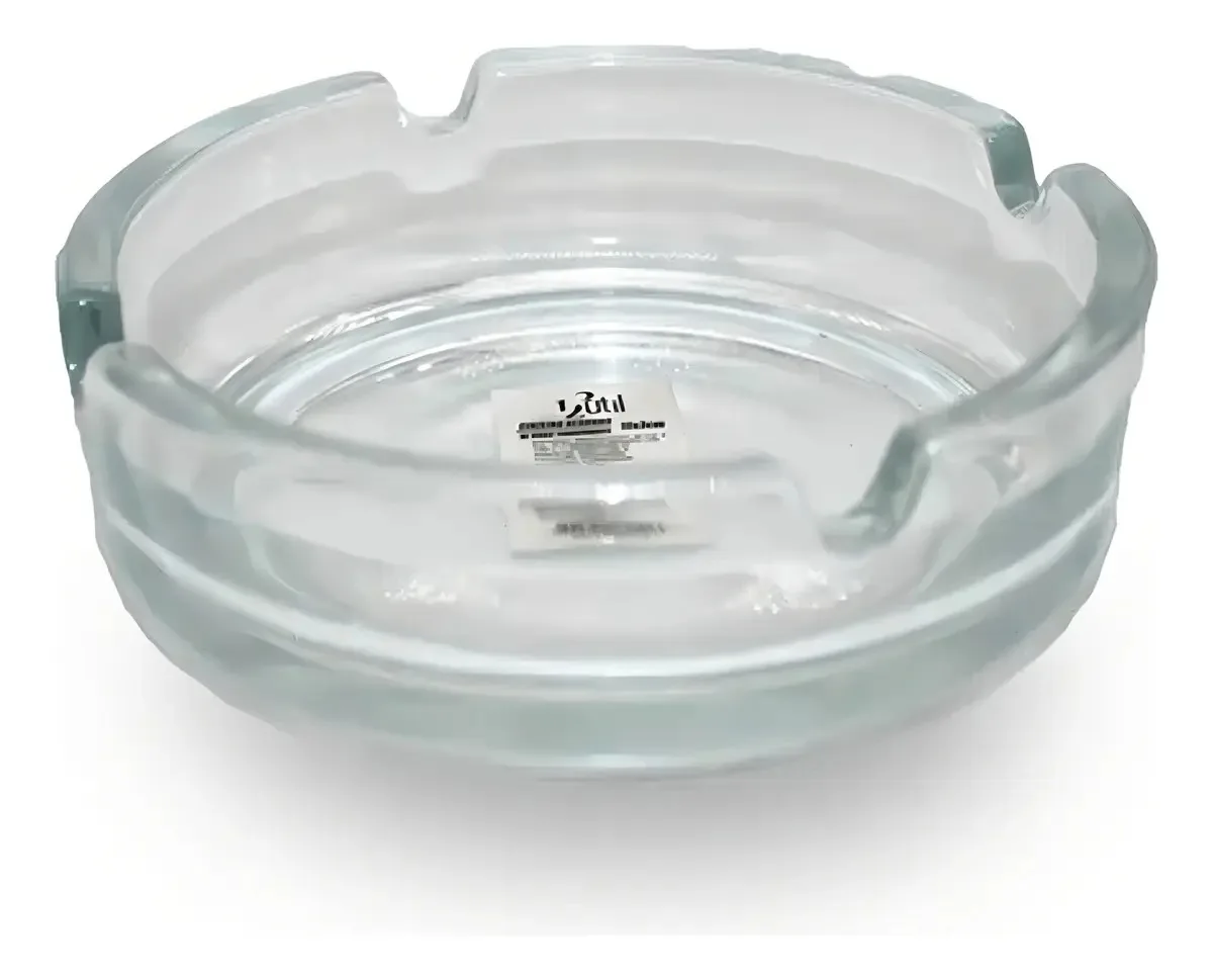 Cinzeiro Redondo Vidro Transparente 10x3 Cm Cigarro Tabaco