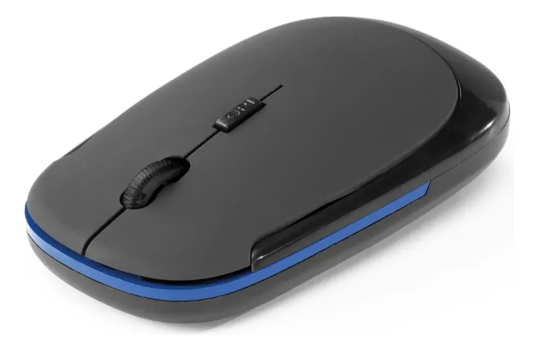 Mouse Óptico Wireless Sem Fio 2.4ghz Topget Cor Preto E Azul