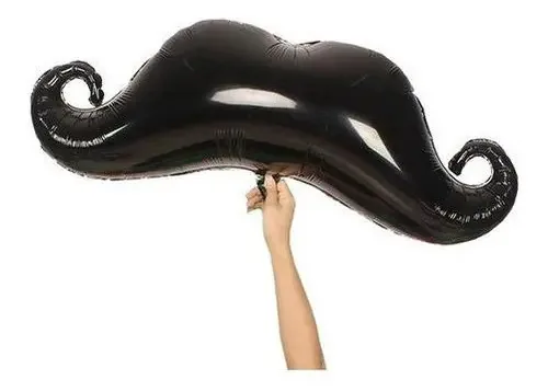 Balão Bigode Preto Metalizado 89cm Mpfestaecia Decoração Festa