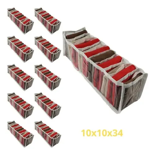 Kit 10 Organizador Colmeia Roupa Gaveta 10x10x34 10 Divisóri