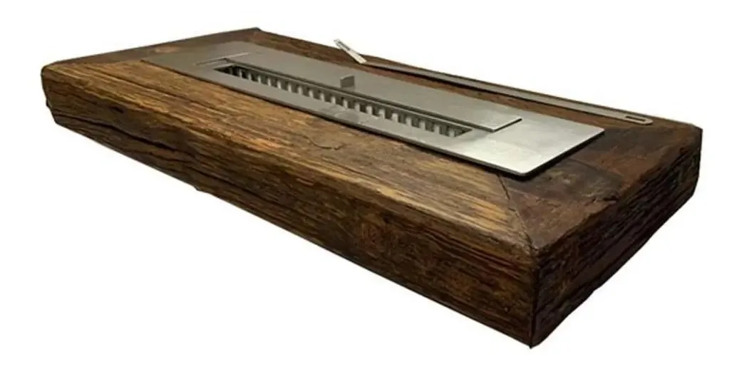Lareira Ecológica Suporte Em Cruzeta Queimador Inox 61cm