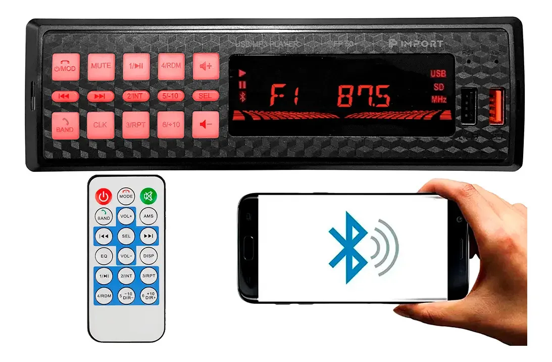 Aparelho De Som Automotivo Rádio De Carro Bluetooth Pendrive
