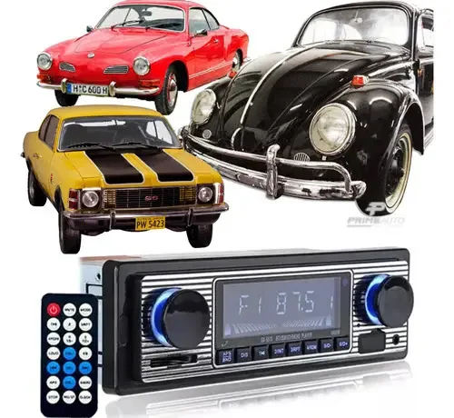 Rádio Retrô Tay Tech USB Bluetooth para Carros Antigos Fusca Kombi