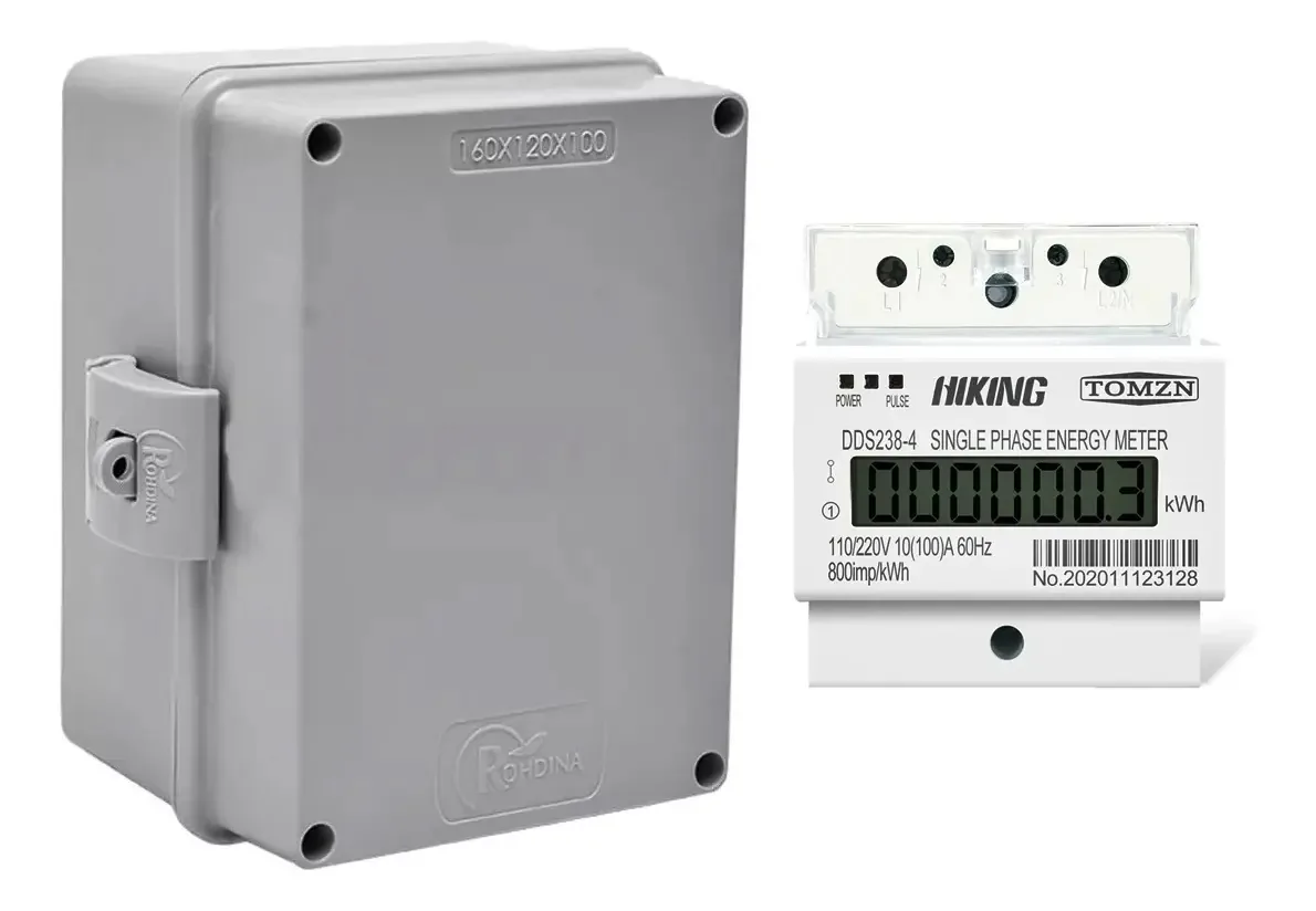 Kit Medidor Energia Bifásico Hiking + Caixa Proteção IP66