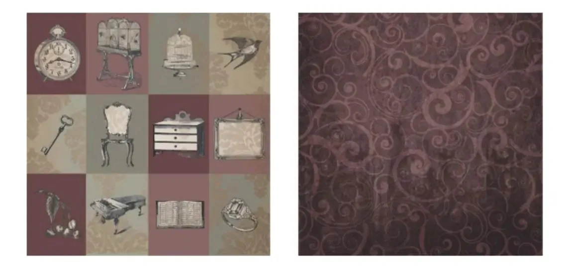 Papel Para Scrapbook Desenhos 30,5x30,5 Art0188 Antiquing