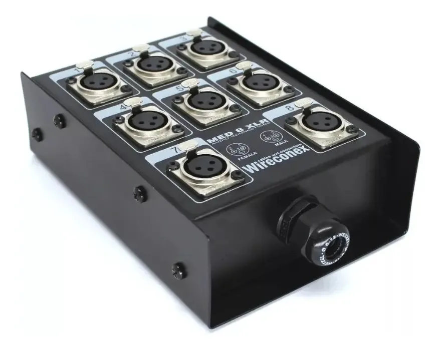 Medusa Wireconex Multicabo Med08 8 Entradas XLR Fêmea 8 Saídas XLR Macho Preto