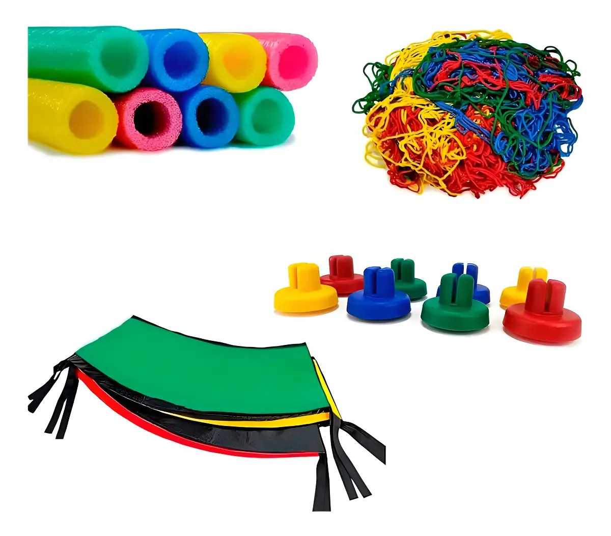 Kit de Acessórios Cama Elástica 4,27m Rede Protetor Isotubo Ponteira