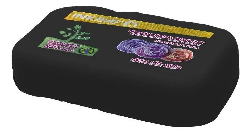 Massa Biscuit Preto Inkway 400g Modelagem Artesanato Não Tóxica