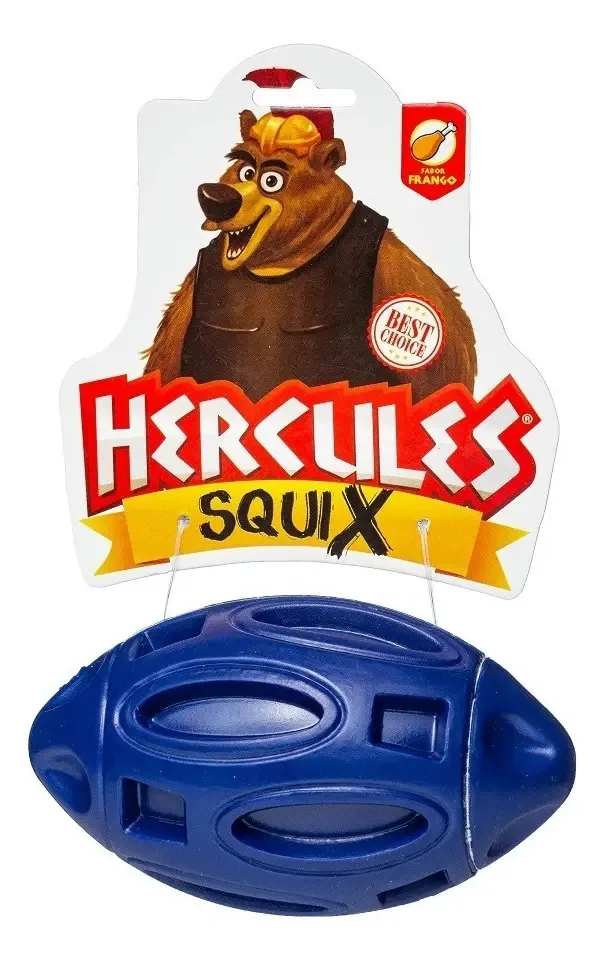 Brinquedo Bola Rugby Squix Com Apito Frango Azul Para Cães Hércules Un