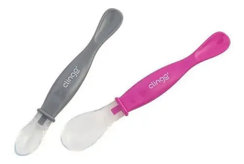 Colher Silicone Ponta Dupla Colors Rosa 2 Unidades - Clingo