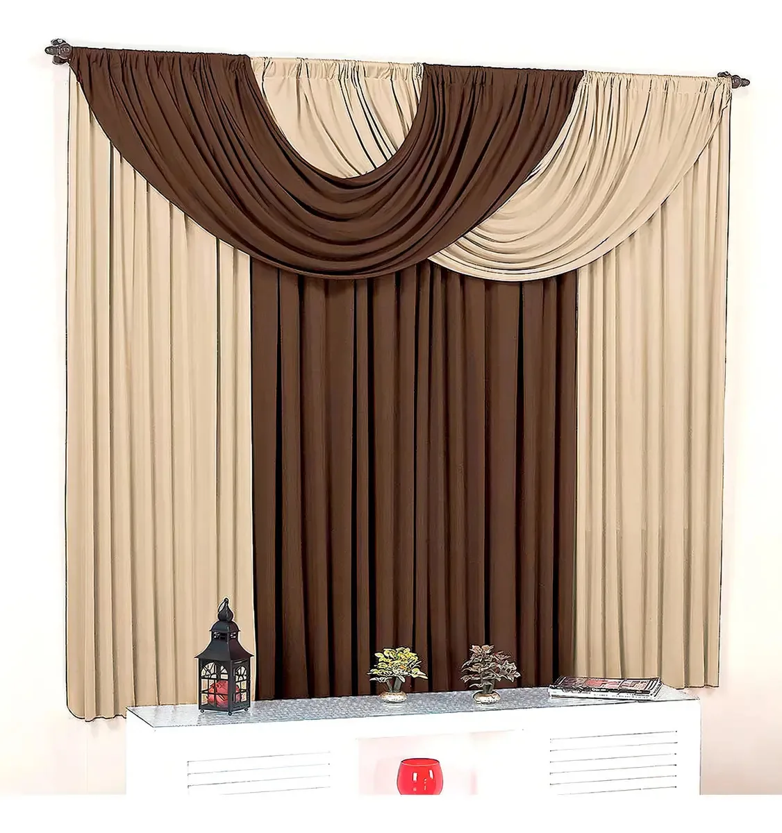 Cortina Para Sala Ou Quarto Tabaco / Avelã Clássica Jade 3 Cor Jade Tabaco 1-33723
