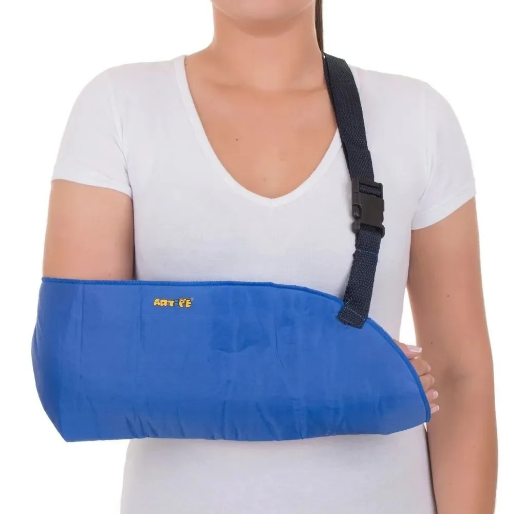 Tipoia Para Braço Sacolinha Em Naylon Bilateral Azul Tamanho M