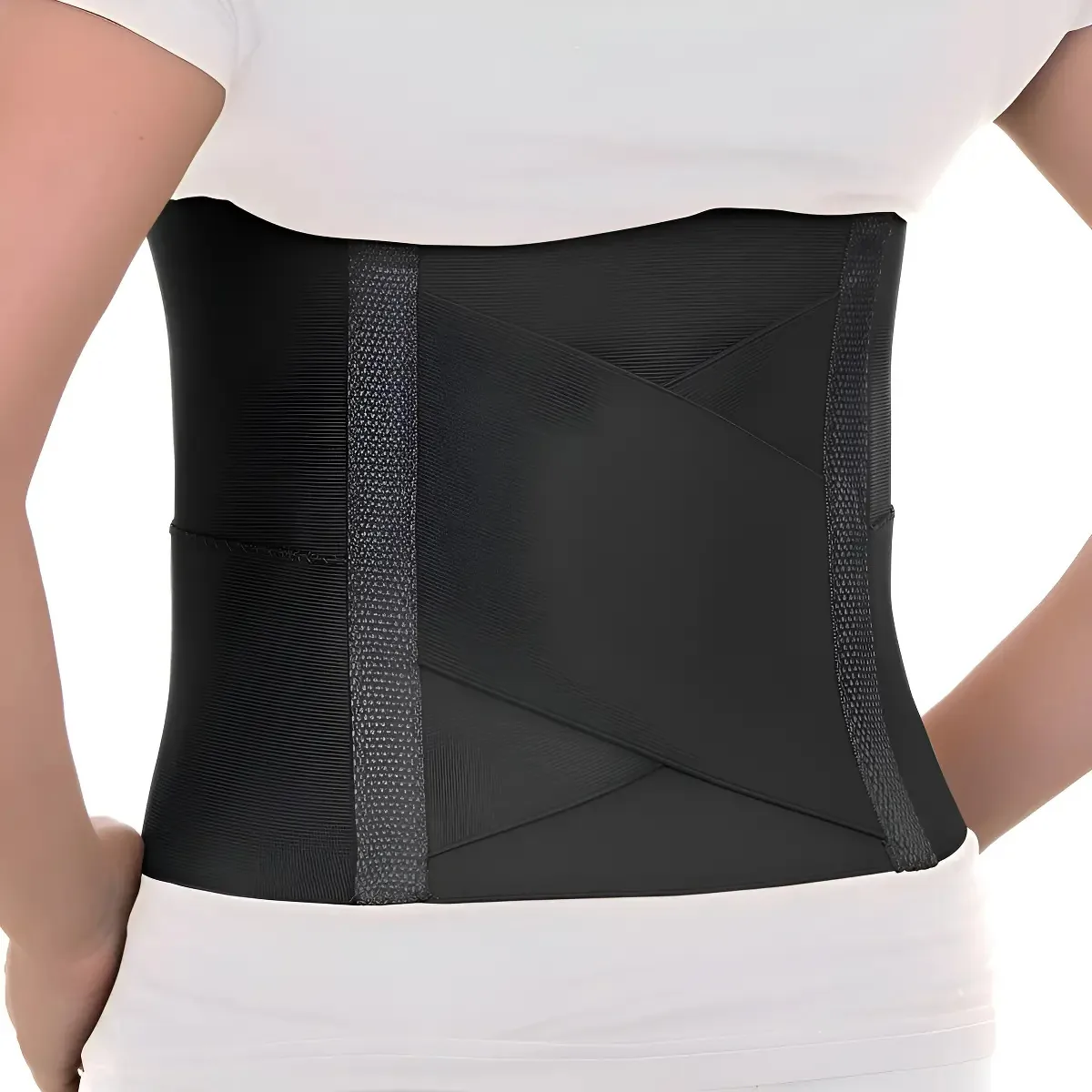 Cinta Abdominal Elástica Em X Preto Tamanho M