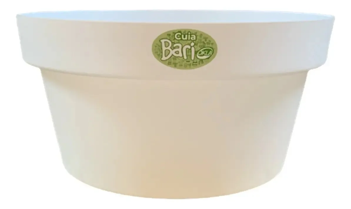 Vaso Cuia Bari Para Plantas E Suculentas 25cm 4.3 Lts Cor Branco