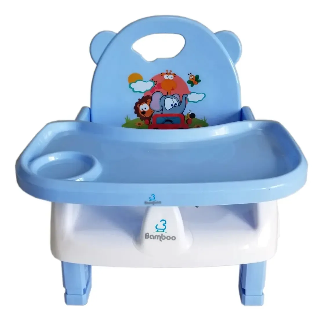 Cadeirinha De Refeição Portatil Dobravel Alimentação Bebe Cor Azul Bamboo