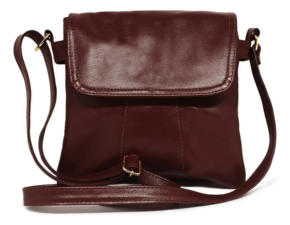Bolsa Transversal De Couro Juliana - Pinhão