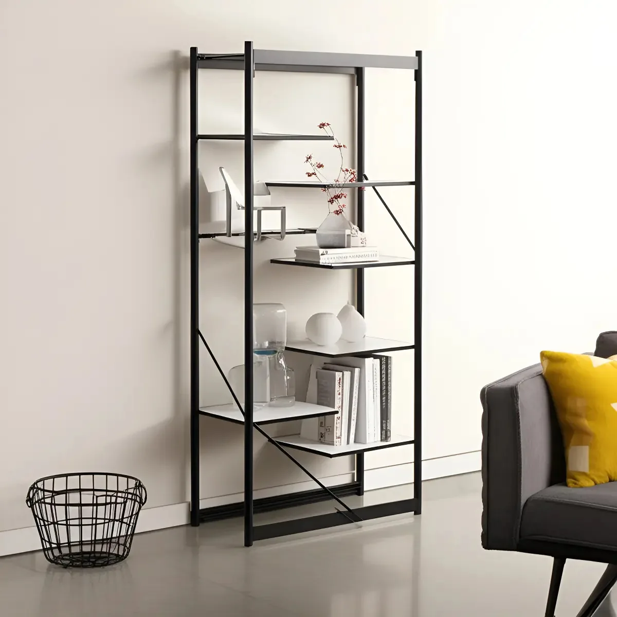 Estante Para Livros Innovare 8 Prateleiras Preto/branco Cor Branco