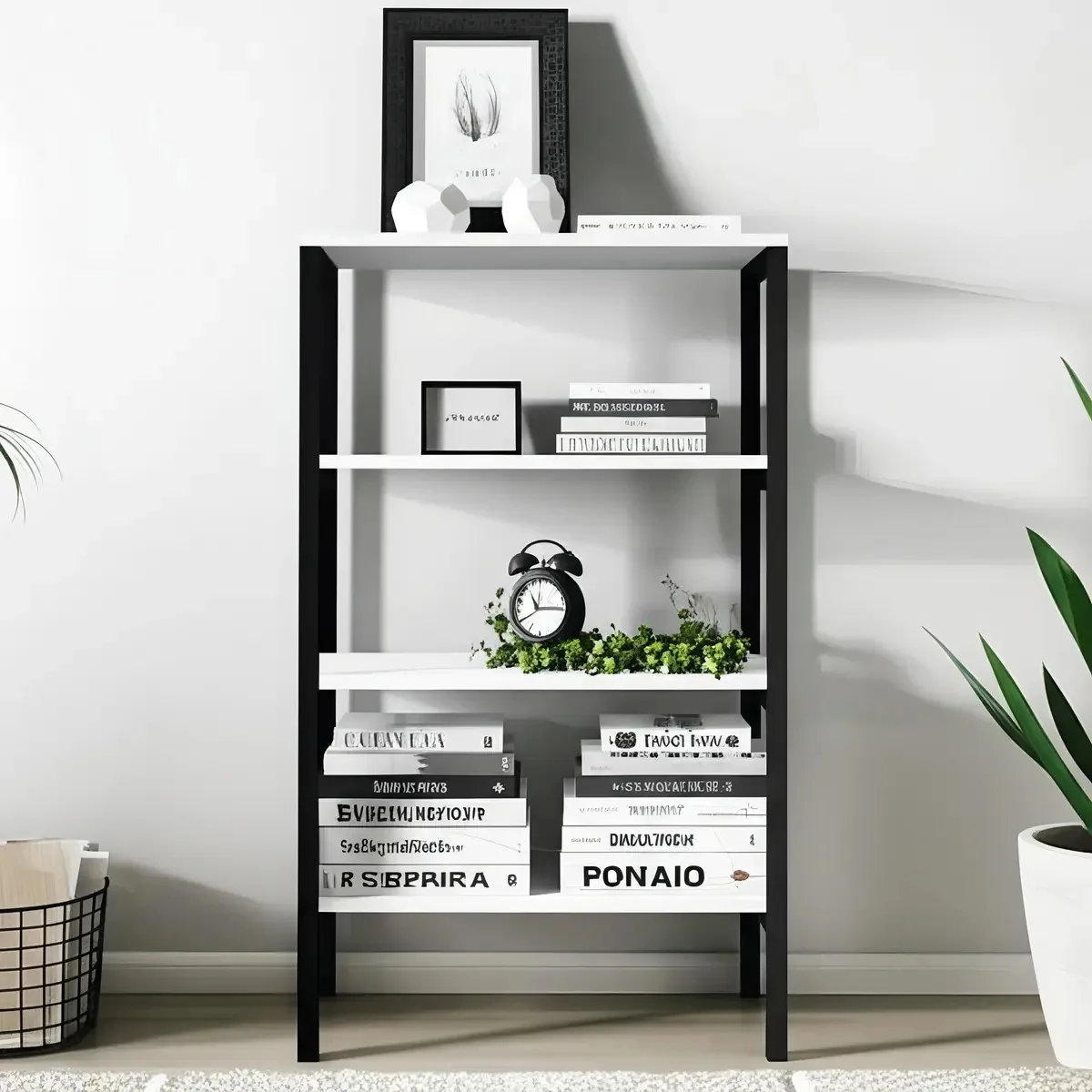 Estante Para Livros Slim 2 Prateleiras Preto/branco - Art Cor Branco