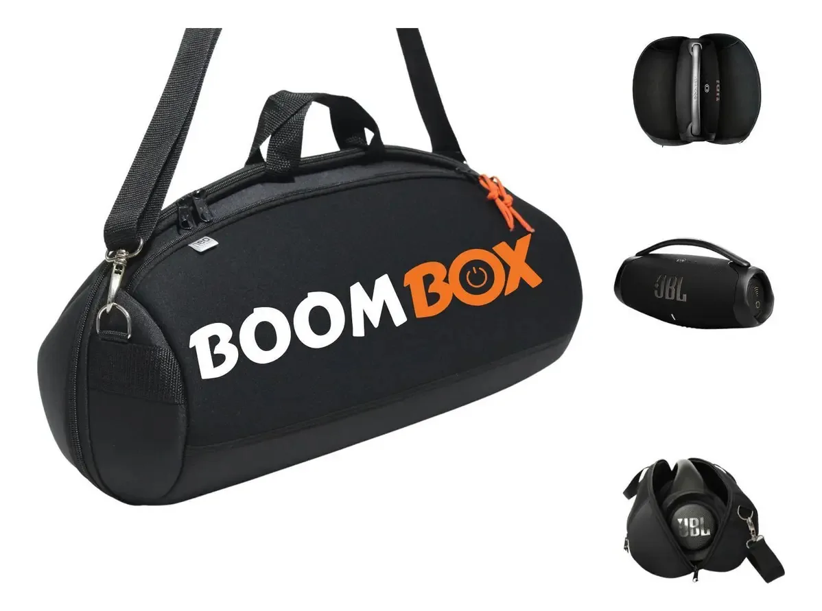 Case Bolsa Capa Som Boombox 1 2 3 Com Bolso Alça Premium