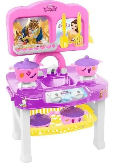 Cozinha Infantil Fogão Princesas Disney Mielle Brinquedos Cor Rosa