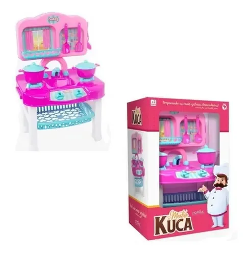 Cozinha Infantil Mielle Brinquedos Mestre Kuca Plástico Rosa Acessórios Incluídos