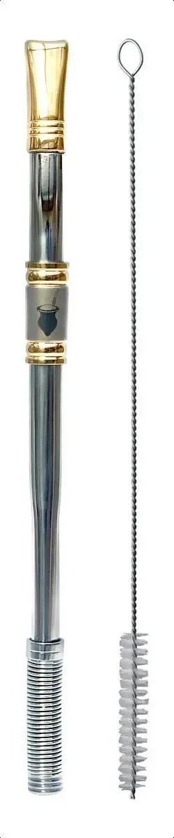 Bomba Para Terere Chimarrão Bogo Mola Banho Ouro Aço Inox Cu