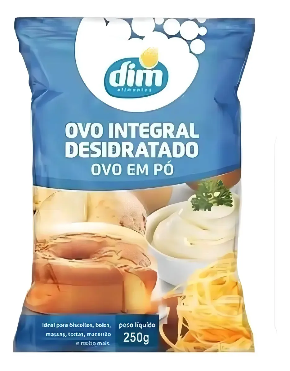 Ovo Integral Desidratado Em Pó 250gr Biscoito Bolos Tortas