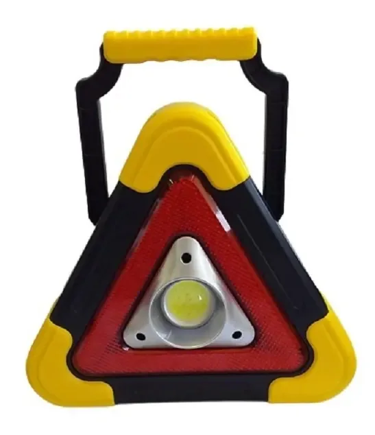 Triangulo Sinalizador Led Recarregável Multiuso Emergência