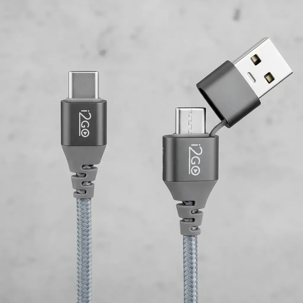 Cabo Usb-c + Usb-c Adaptador Usb-a I2go 2m 3a Chumbo