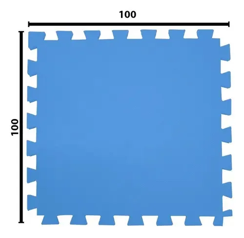 Tatame Eva 100 X 100 Cm Com Encaixe E Acabamento - 10 Mm Cor Azul Royal