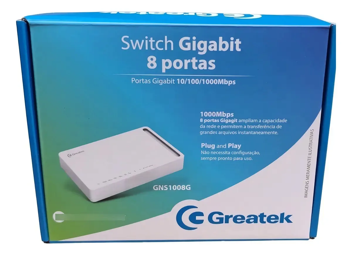 Switch Greatek GNS1008G and Forward 8 Portas RJ-45 Gigabit