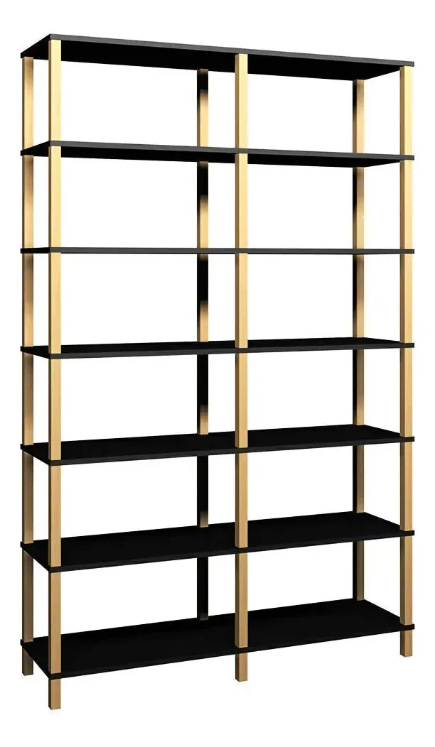 Estante 140x38x221 Preta Prat. 33cm