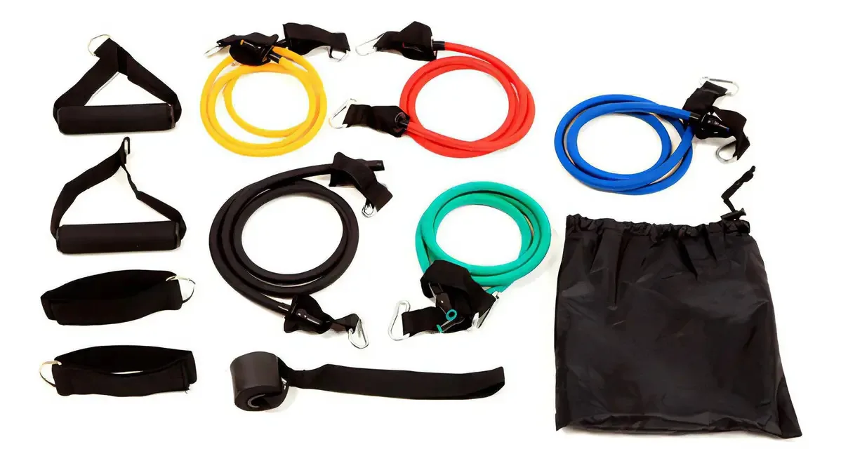 Kit Tubing Elasticos Extensores 11 Peças Funcional