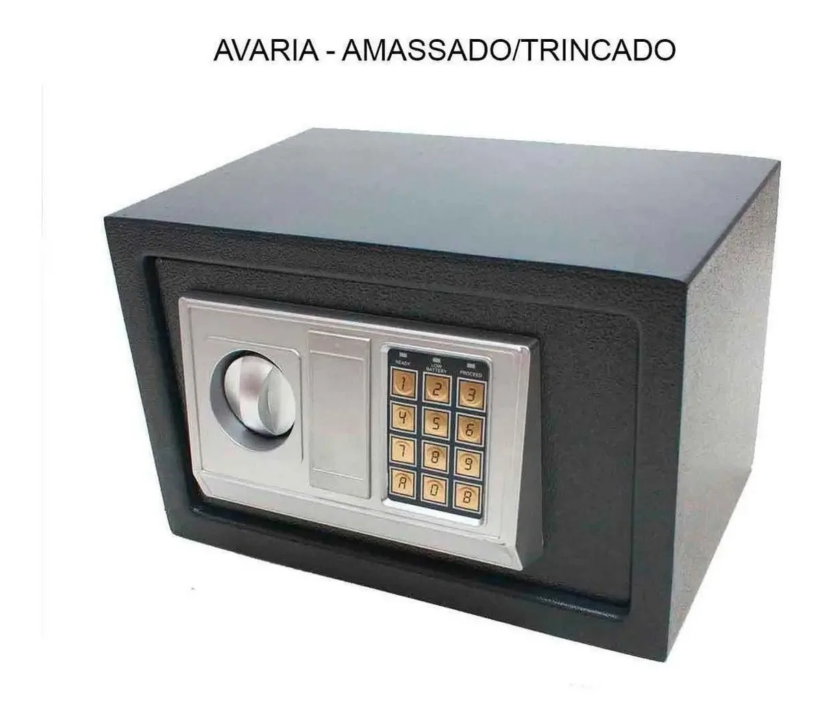 Cofre Eletrônico Digital Segredo Senha 30x20x20cm Aço Avaria