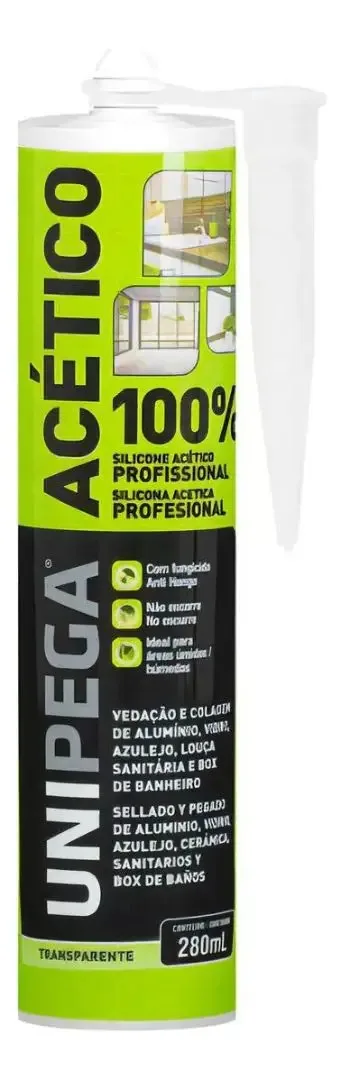 Silicone Acético Incolor 280ml Unipega