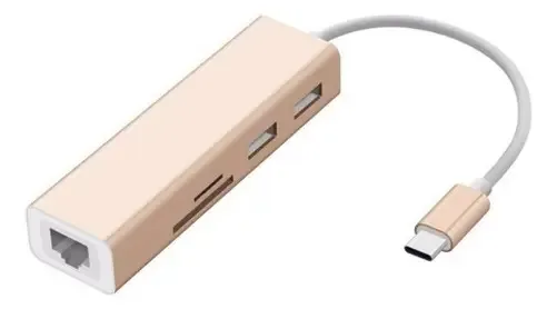Adaptador Usb Tipo C / Thunderbolt 3.0 Para Rj45 Usb Sd