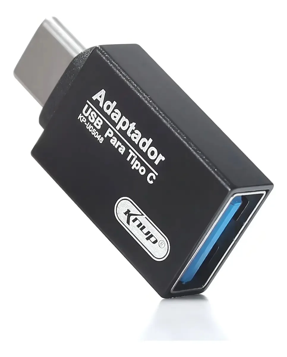 Adaptador USB-C para USB Preto Knup Modelo KP-UC5048