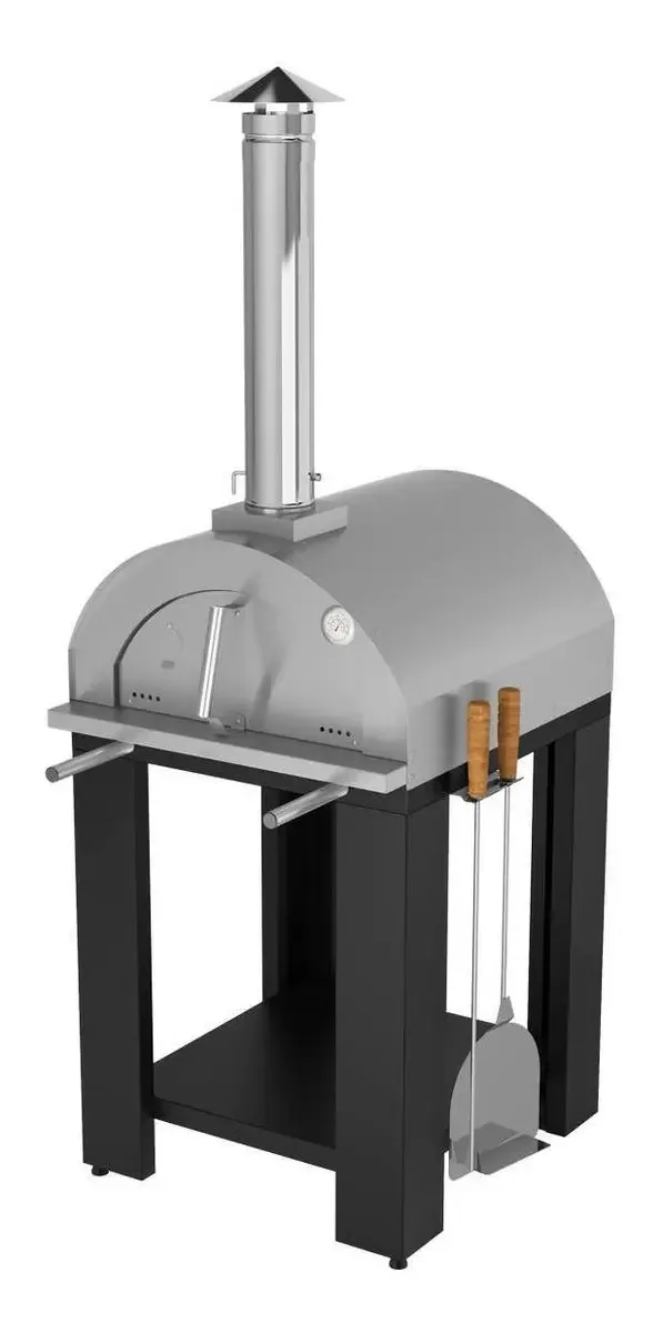 Forno Para Pizza A Lenha 615EX Metávila Mesa Inox Capacidade 2 Pizzas