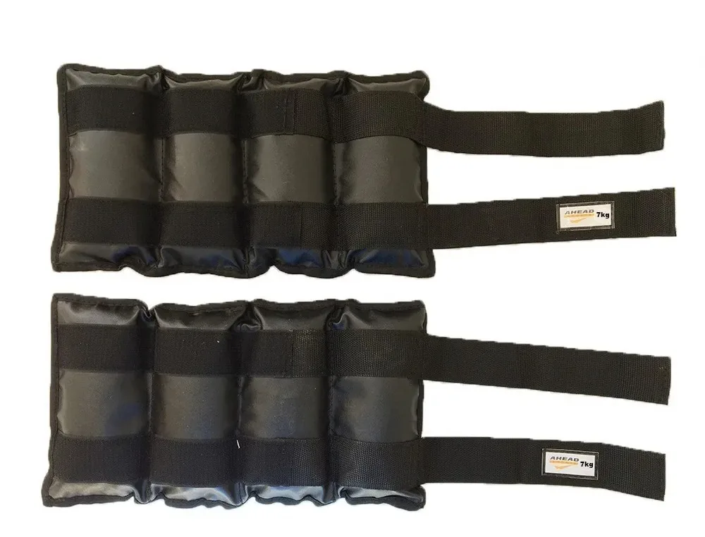 Kit Pares De Caneleiras (tornozeleiras) 7kg + 1kg Pretas