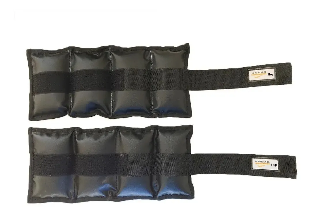 Kit Pares De Caneleiras (tornozeleiras) 6kg + 1kg Pretas Preto