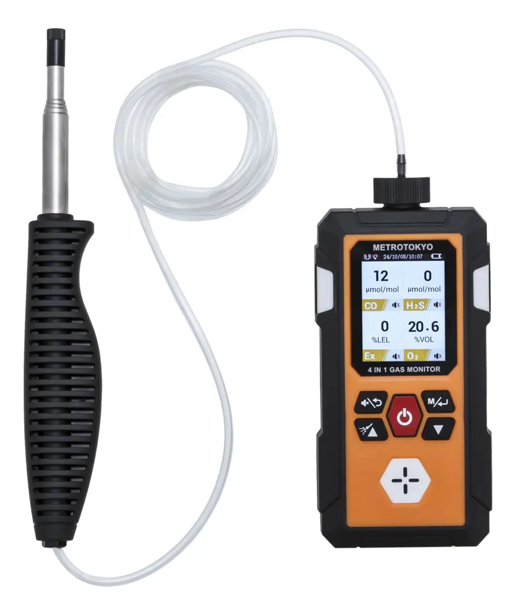 Medidor De 4 Gases Com Bomba Embutida + Haste + Certificado