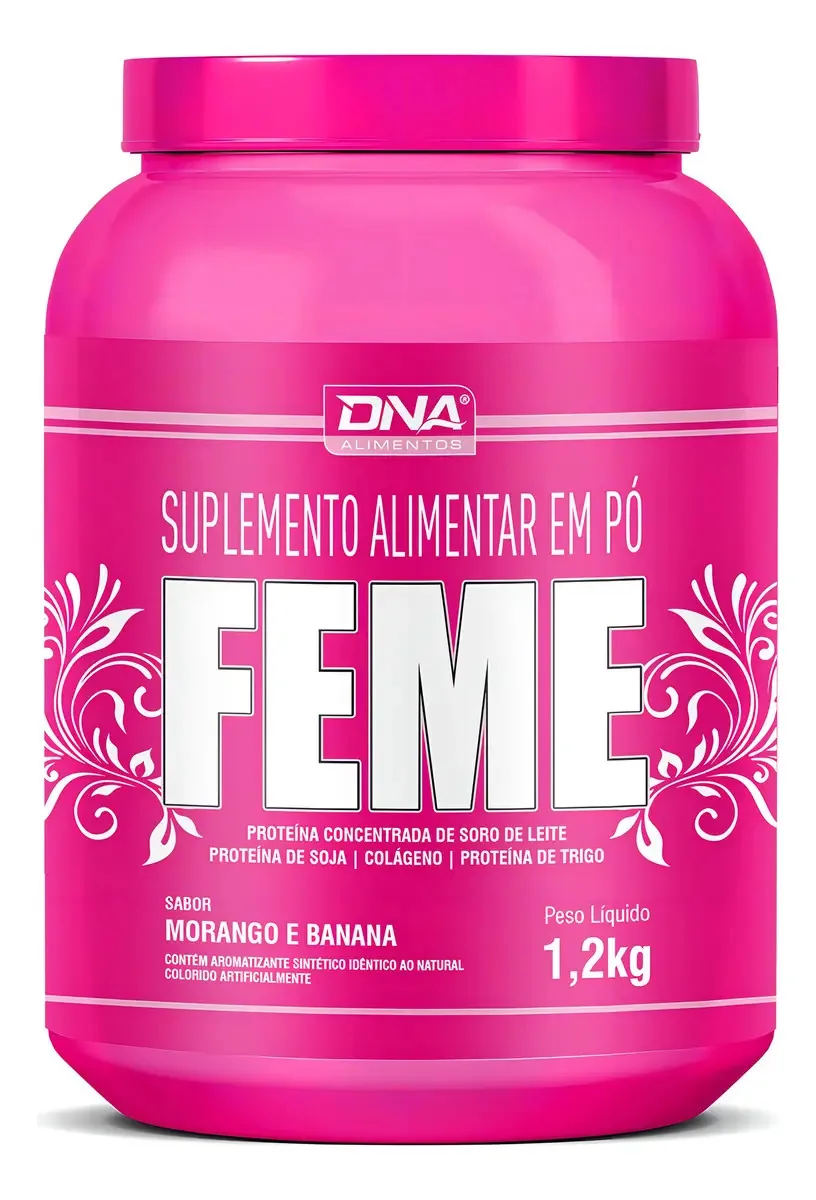 Feme 1,2kg Dna Suplementos Sabor Morango com Banana