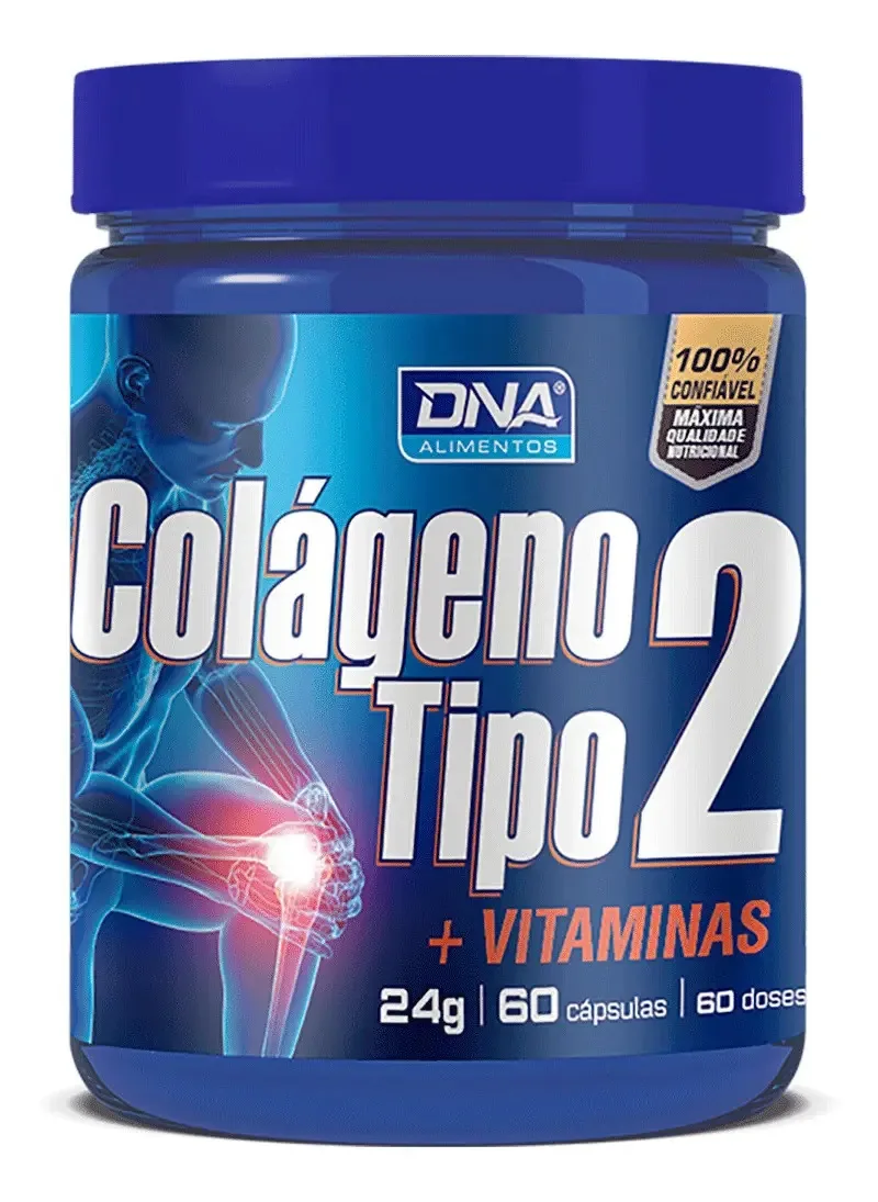Colágeno Tipo || 40mg + Vitaminas 60 Cápsulas Sabor Neutro Dna Suplementos