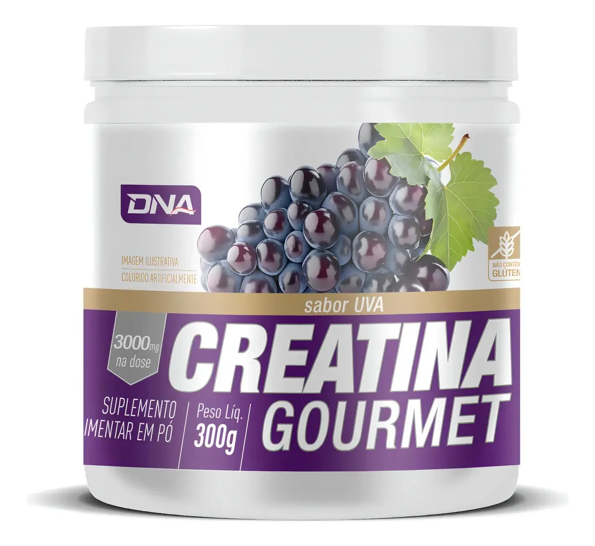 Creatina Gourmet Monohidratada 300g Sabor Uva Dna Suplementos
