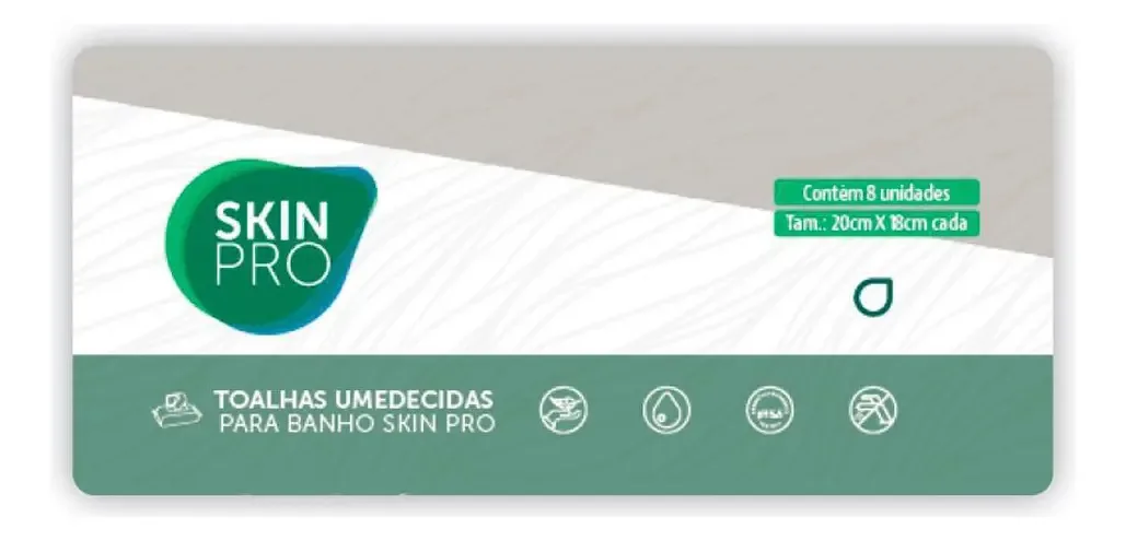 Toalhas Umedecidas Para Banho Skin Pro 21x18cm 8un Hartmann