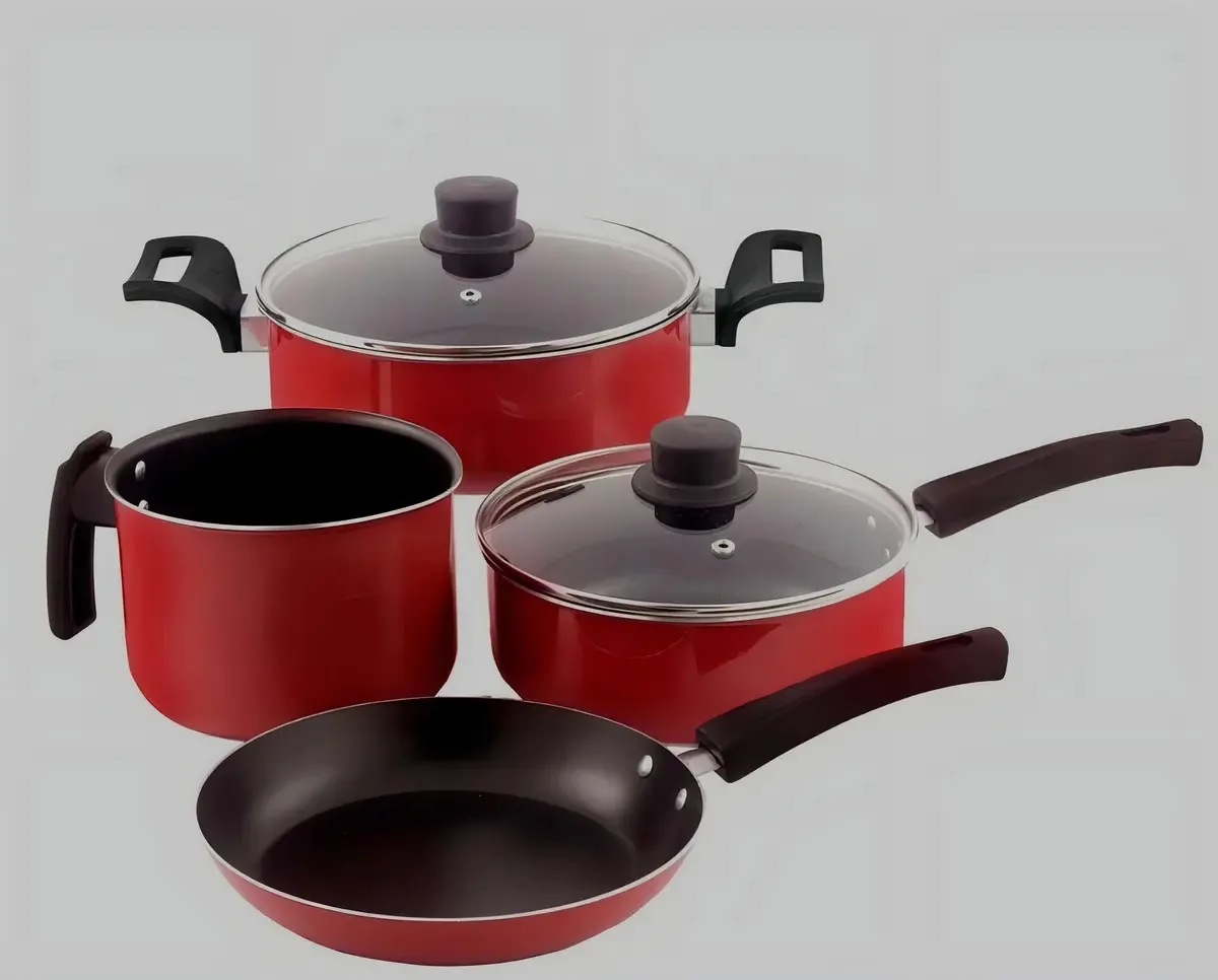 Conj Panelas Mr Cook Ll Add Vermelho Aluminio 4pcs