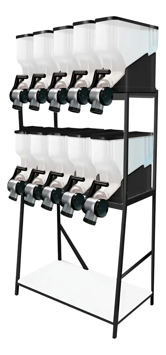 Dispenser Armazenamento Cereais Ração 10 Módulos 20 L Preto