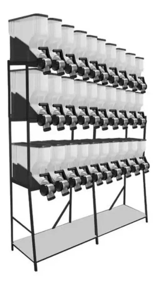 Dispenser 30x20L de cereais para pets Mec Pet cor preto